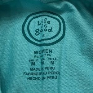 Life Is Good Tops - Life is Good “Happy Hour” Teal Tee Life Is Good Tops - Life is Good “Happy Hour” Teal Tee